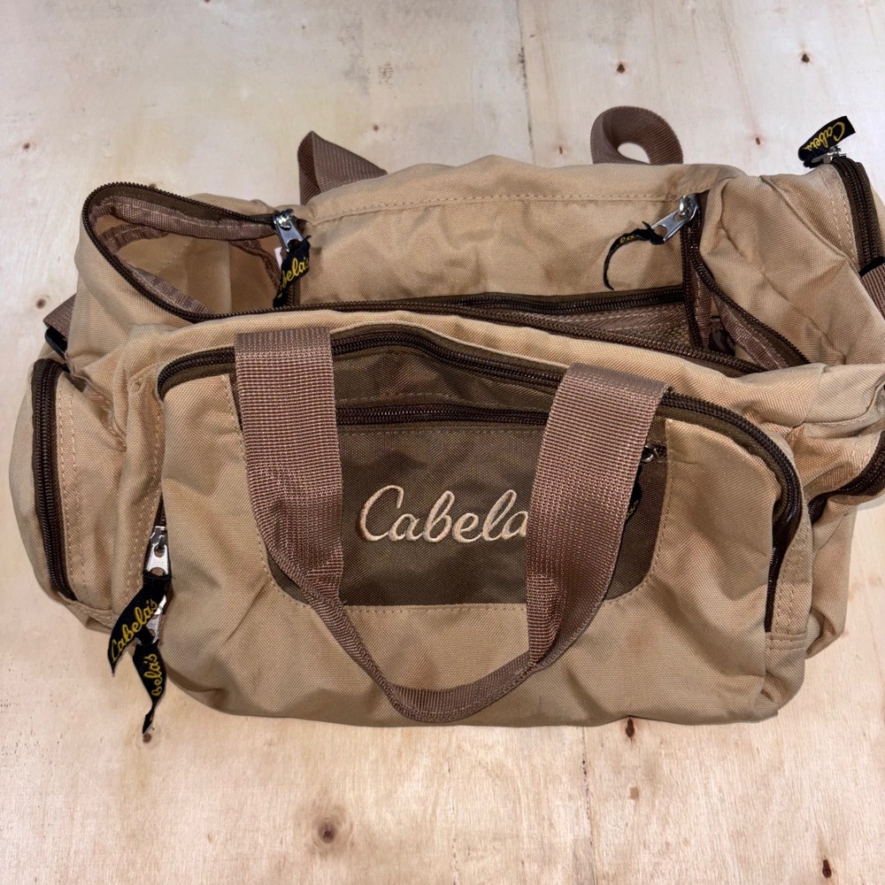 Cabelas Tan Canvas Range Bag Multi Pocket Tactical Duffel Gear Bag 0447